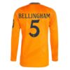 Real Madrid Bellingham 5 Bortedrakt 2024 25 Fotballdrakter Langermet