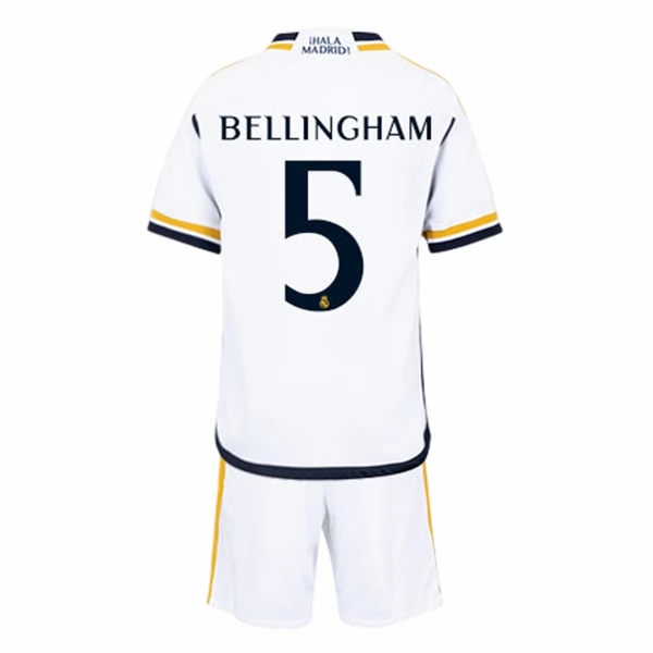Real Madrid Bellingham 5 Barn Hjemme Draktsett 2023 2024 Fotballdrakter