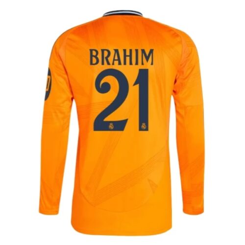 Real Madrid Brahim 21 Bortedrakt 2024 25 Fotballdrakter Langermet