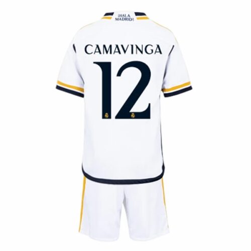 Real Madrid Camavinga 12 Barn Hjemme Draktsett 2023 2024 Fotballdrakter