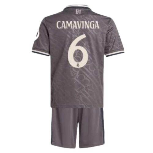 Real Madrid Camavinga 6 Barn Tredje Draktsett 2024 25 Fotballdrakter