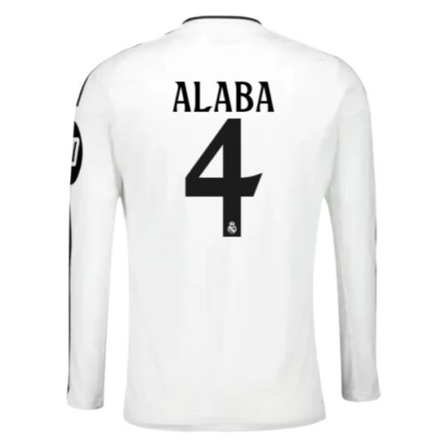 Real Madrid David Alaba 4 Hjemmedrakt 2024 25 Fotballdrakter Langermet