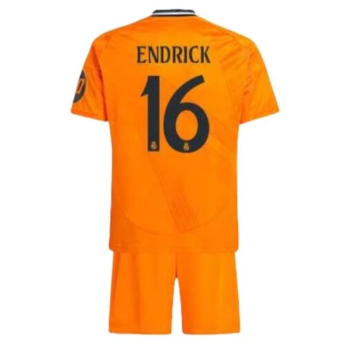 Real Madrid Endrick 16 Barn Borte Draktsett 2024 25 Fotballdrakter