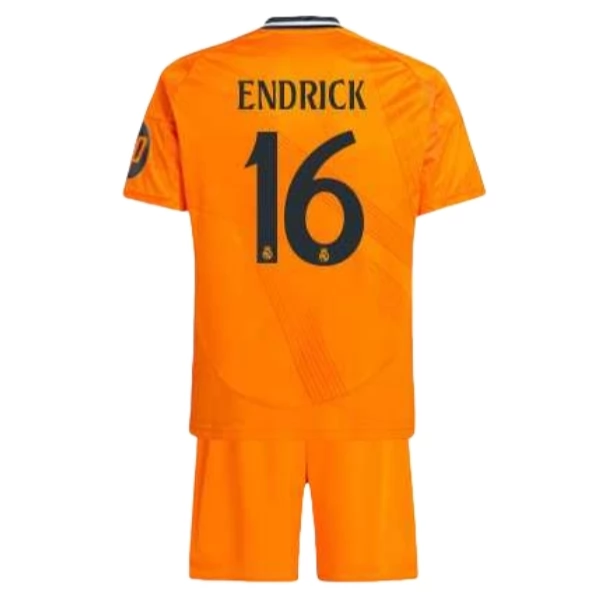 Real Madrid Endrick 16 Barn Borte Draktsett 2024-25 Fotballdrakter