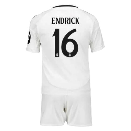 Real Madrid Endrick 16 Barn Hjemme Draktsett 2024 25 Fotballdrakter