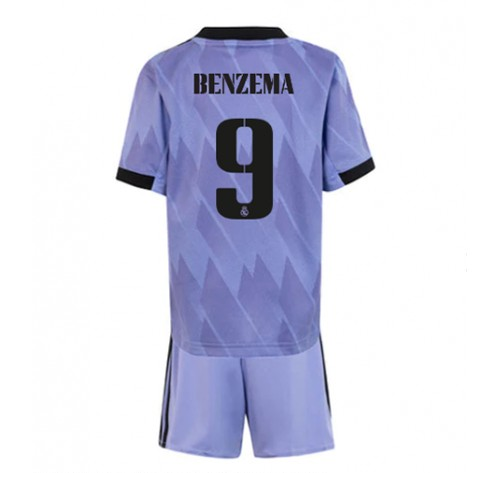Real Madrid Karim Benzema 9 Barn Borte Draktsett 2022 2023 Fotballdrakter