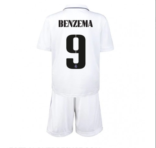 Real Madrid Karim Benzema 9 Barn Hjemme Draktsett 2022 2023 Fotballdrakter