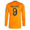 Real Madrid Mbappé 9 Bortedrakt 2024 25 Fotballdrakter Langermet