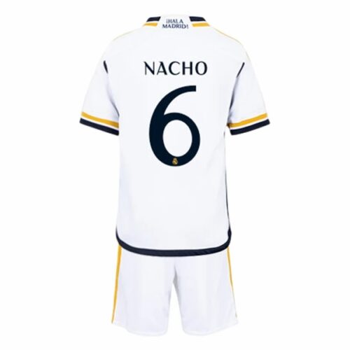 Real Madrid Nacho 6 Barn Hjemme Draktsett 2023 2024 Fotballdrakter