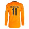 Real Madrid Rodrygo 11 Bortedrakt 2024 25 Fotballdrakter Langermet