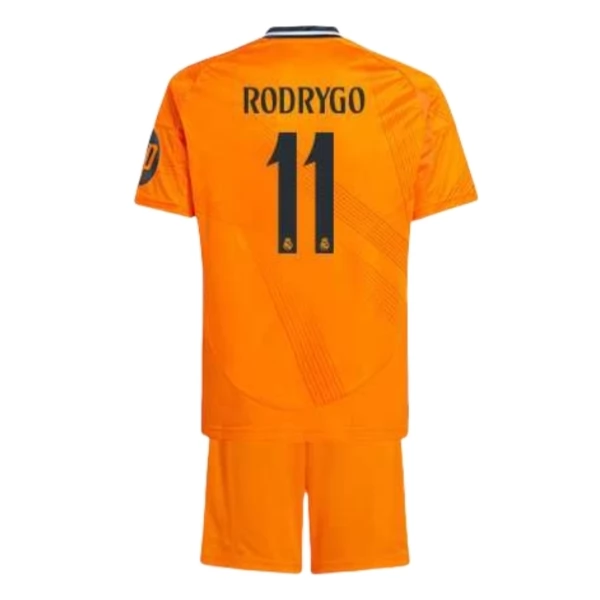Real Madrid Rodrygo 11 Barn Borte Draktsett 2024 2025 Fotballdrakter