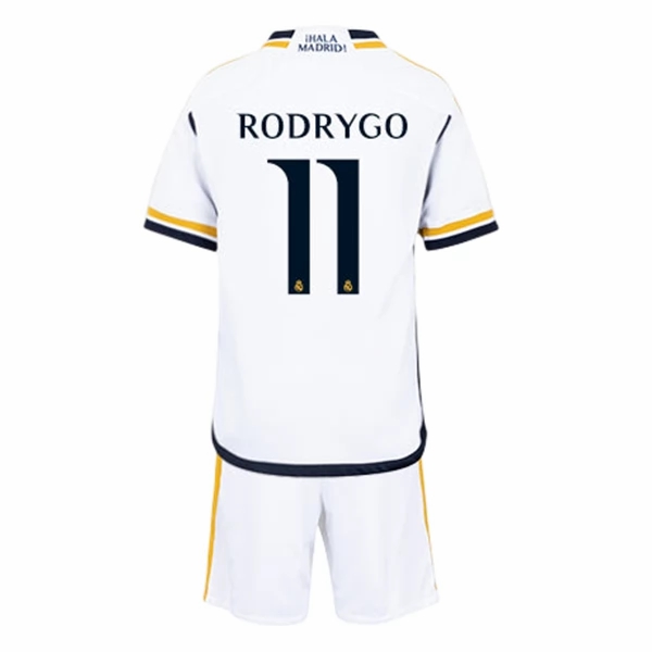 Real Madrid Rodrygo 11 Barn Hjemme Draktsett 2023 2024 Fotballdrakter