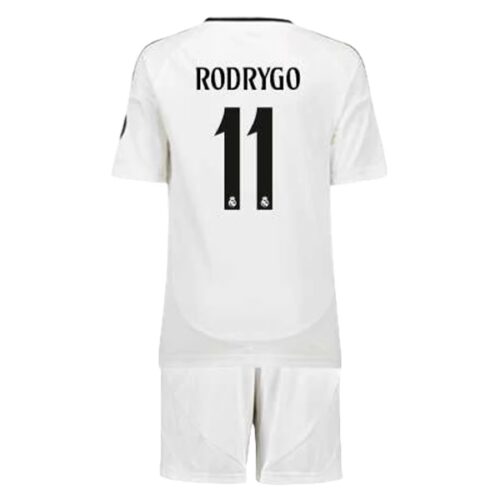 Real Madrid Rodrygo 11 Barn Hjemme Draktsett 2024 2025 Fotballdrakter