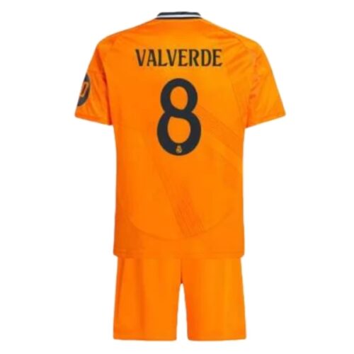 Real Madrid Valverde 8 Barn Borte Draktsett 2024 25 Fotballdrakter