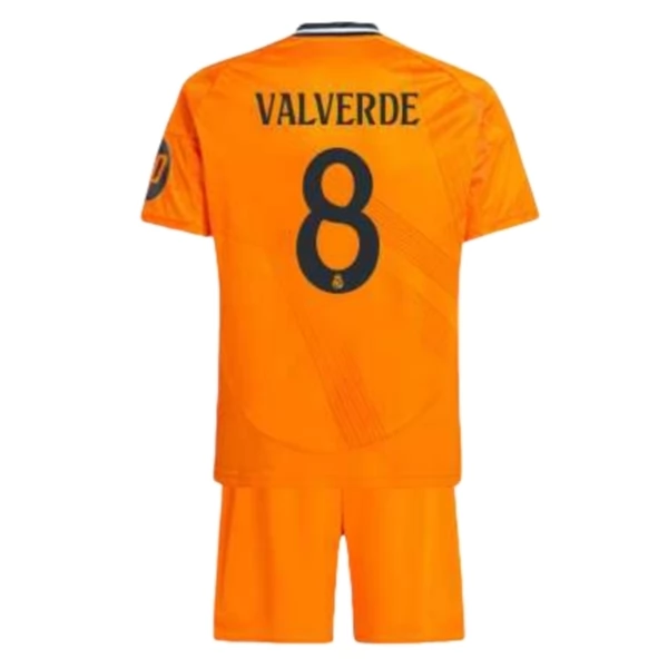 Real Madrid Valverde 8 Barn Borte Draktsett 2024-25 Fotballdrakter