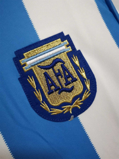 Retro 1986 Argentina Hjemme Fotballdrakter Langermet