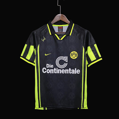 Retro 1996 Dortmund Borte Fotballdrakter Svart