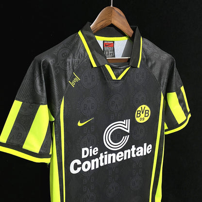 Retro 1996 Dortmund Borte Fotballdrakter Svart