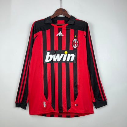 Retro AC Milan 07 08 Hjemme Fotballdrakter Langermet