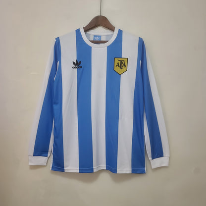 Retro Argentina 1978 Hjemme Fotballdrakter Langermet