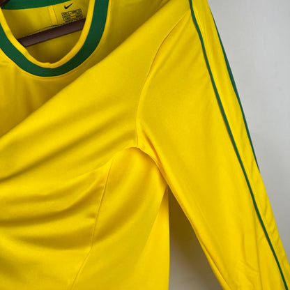 Retro Langermet Brasil 1998 Hjemme Fotballdrakter