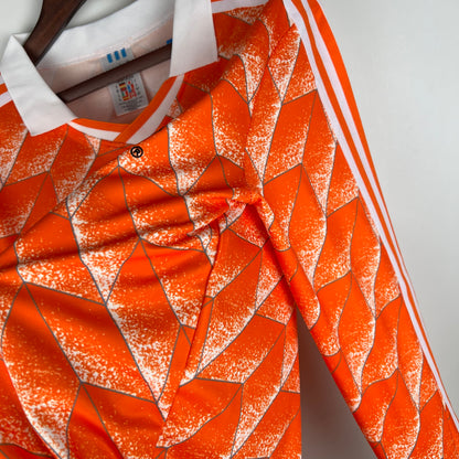 Retro Langermet Holland 1988 Hjemme Fotballdrakter