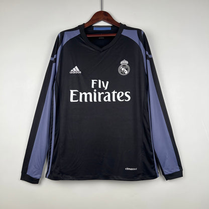 Retro Langermet Real Madrid 16-17 Third Borte Fotballdrakter