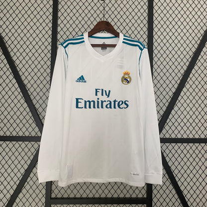 Retro Langermet Real Madrid 17-18 Hjemme Fotballdrakter