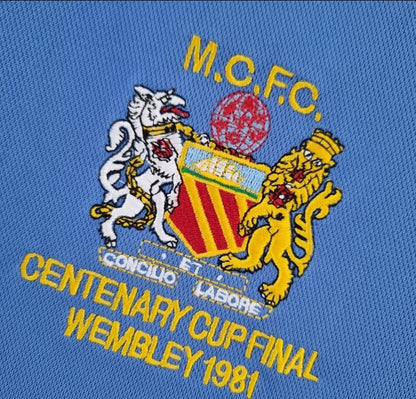 Retro Manchester City 81 82 Hjemme Fotballdrakter