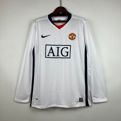 Retro Manchester United 08-09 Borte Fotballdrakter Langermet