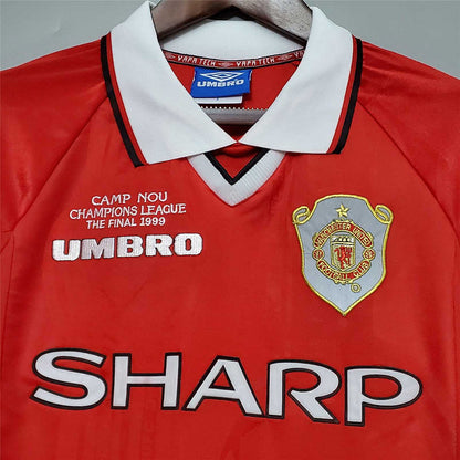 Retro Manchester United 99 00 Hjemme Fotballdrakter Langermet