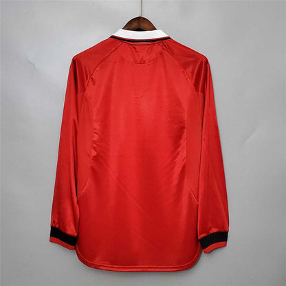 Retro Manchester United 99 00 Hjemme Fotballdrakter Langermet