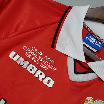 Retro Manchester United 99 00 Hjemme Fotballdrakter Langermet