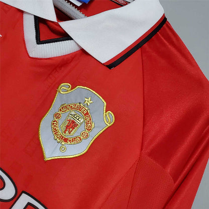 Retro Manchester United 99 00 Hjemme Fotballdrakter Langermet