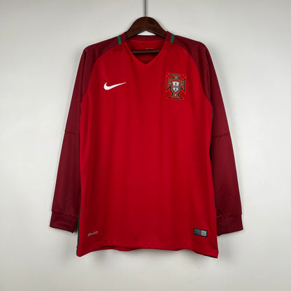 Retro Portugal 2016 Langermet Hjemme Fotballdrakter