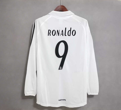 Retro Real Madrid 05 06 Hjemme Fotballdrakter Langermet