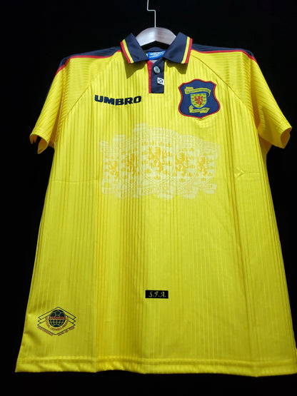 Retro Skottland Borte Fotballdrakter Yellow 1996 1998