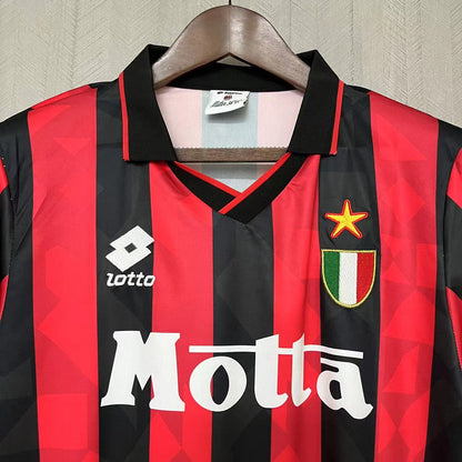 Retro Langermet AC Milan 1993 94 Hjemme Fotballdrakter
