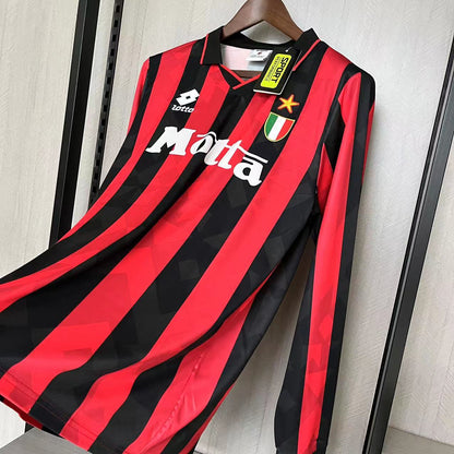 Retro Langermet AC Milan 1993 94 Hjemme Fotballdrakter