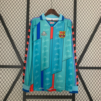 Retro Langermet Barcelona 96-97 Borte Fotballdrakter