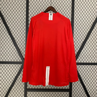 Retro Langermet M U 07 08 Champions League version Hjemme Fotballdrakter