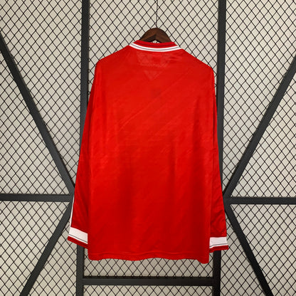 Retro Langermet M U 86 88 Hjemme Fotballdrakter
