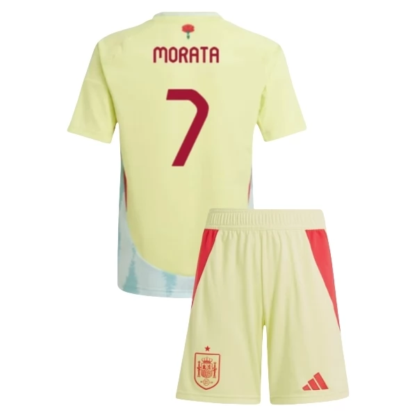 Spania Morata 7 Barn Borte Draktsett Fotball 2024