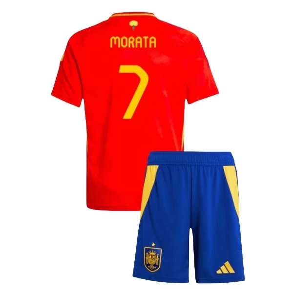 Spania Morata 7 Barn Hjemme Draktsett Fotball 2024
