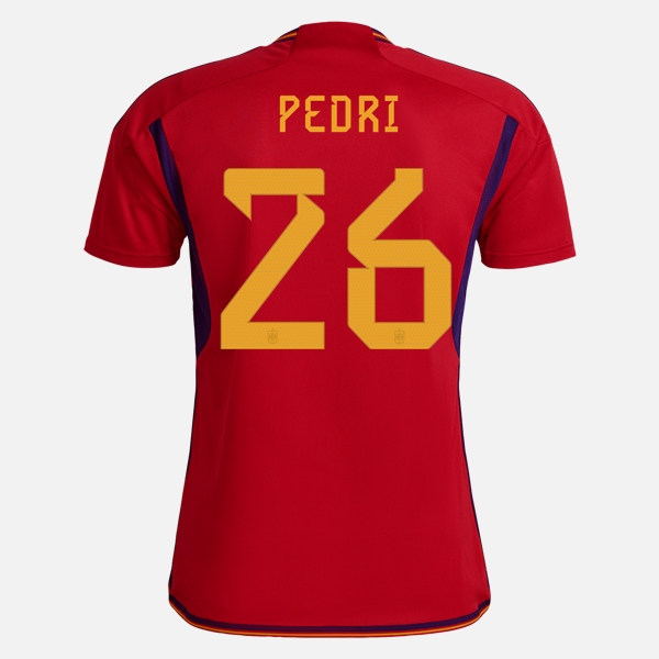 Spania Pedri 26 Hjemmedrakt 2022 Fotballdrakter
