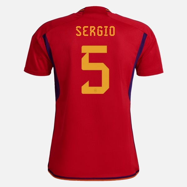 Spania Sergio 5 Hjemmedrakt 2022 Fotballdrakter