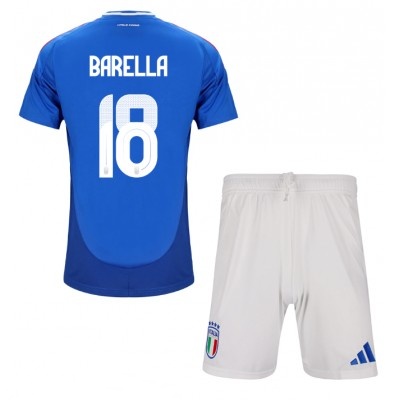 italia nicolo barella 18 barn hjemme draktsett 2024